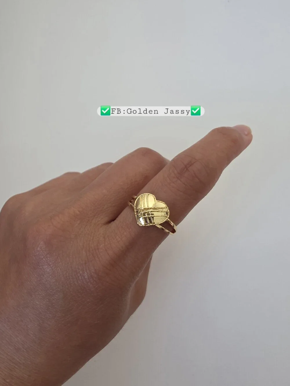 18K Real Gold Heart Ring 6